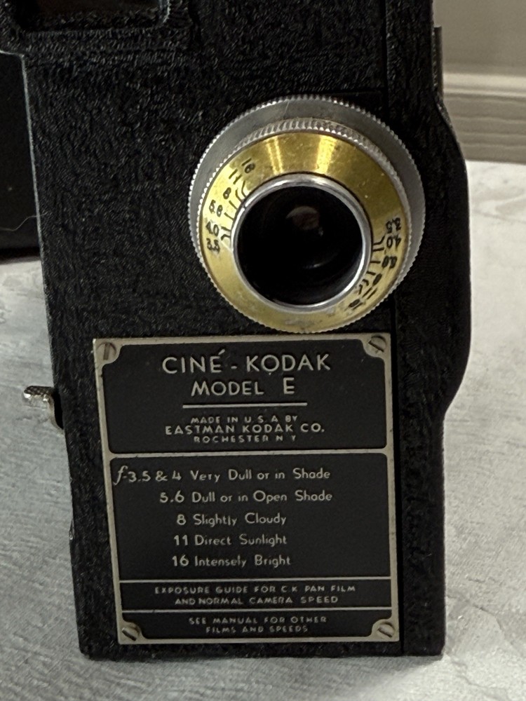 Cine-Kodak Model E Camera w/ Case, Splicer & Oil – Untested, Broken Latch