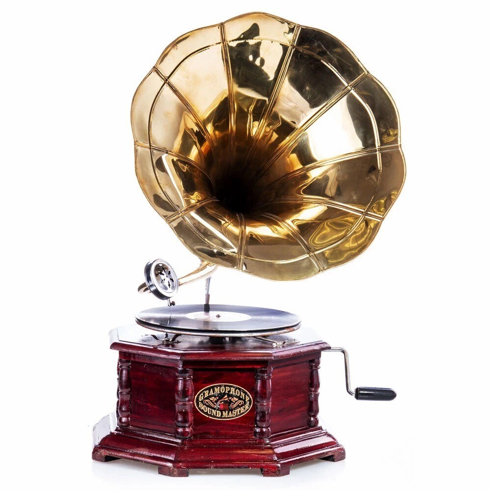 Antique HMV Gramophone Fully Functional Working Phonograph, win-up record player