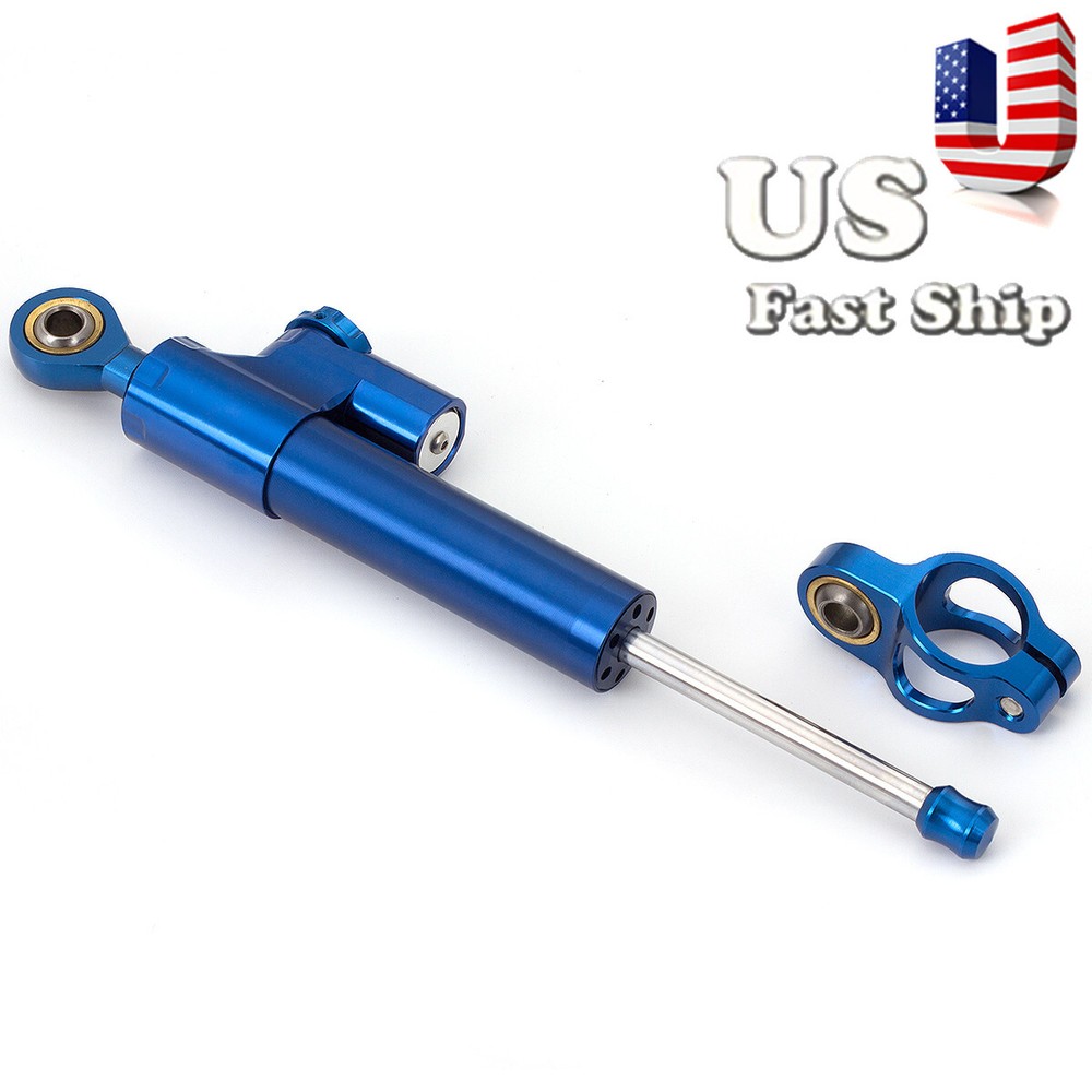 Motorcycle Steering Damper Linear Stabilizer Universal Safety Control Blue 1xpcs