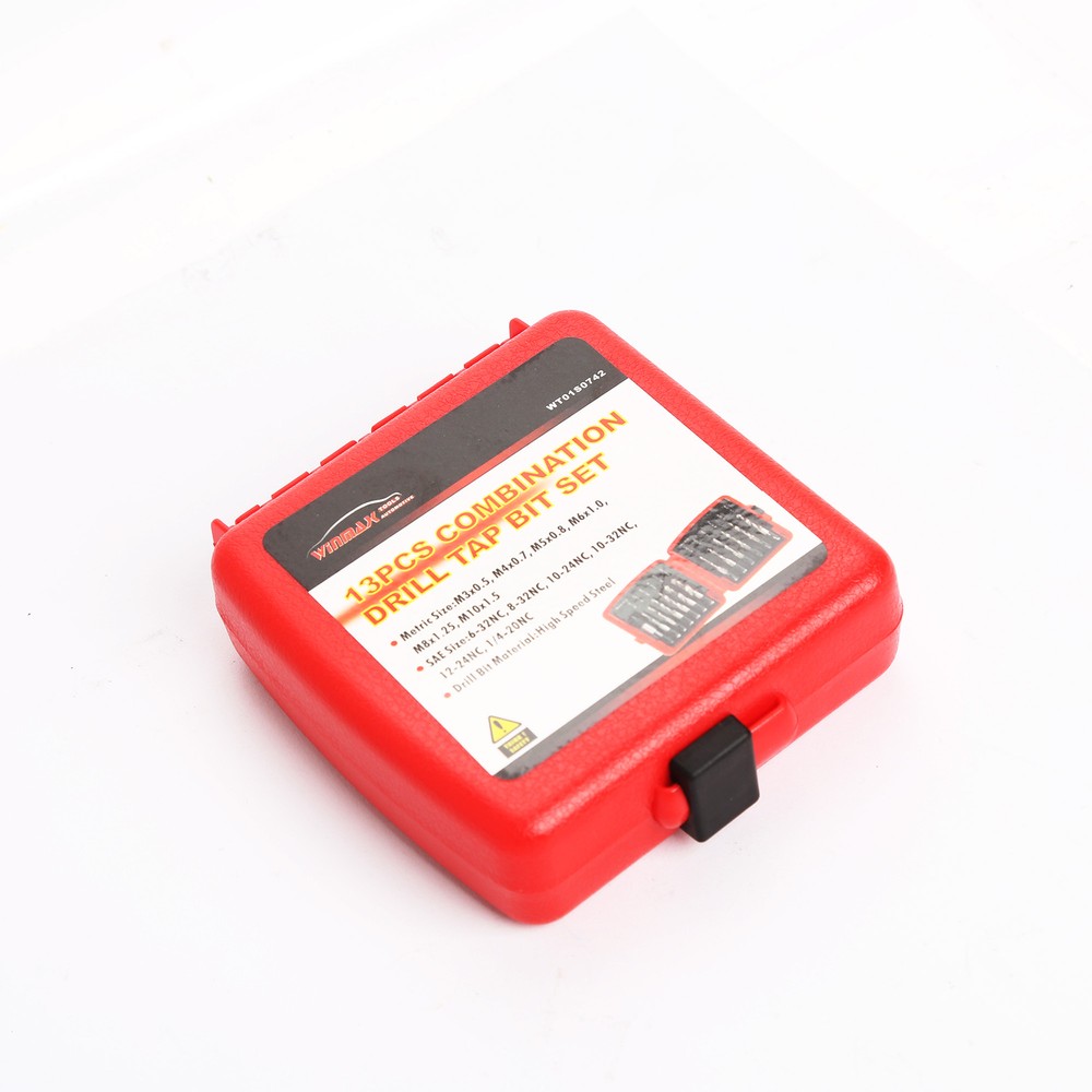 Pro Combination Drill & Tap Bit Set w/ Quick Change Adapter 1/4" Hex Shank 13pc