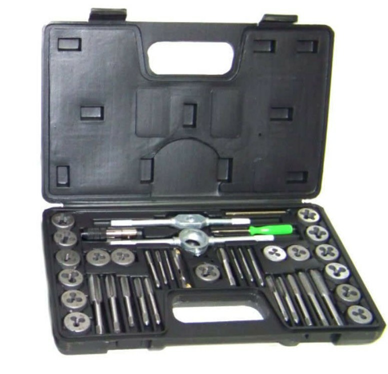 40pc Tap and Die Set Standard Thread Renewing Tapping Threading Chasing tool SAE