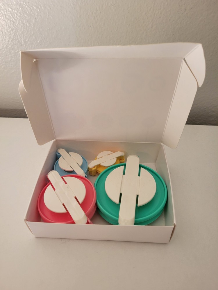 Set A Four Pom-Pom Makers, Tiny Small Medium Large Open Box Complete