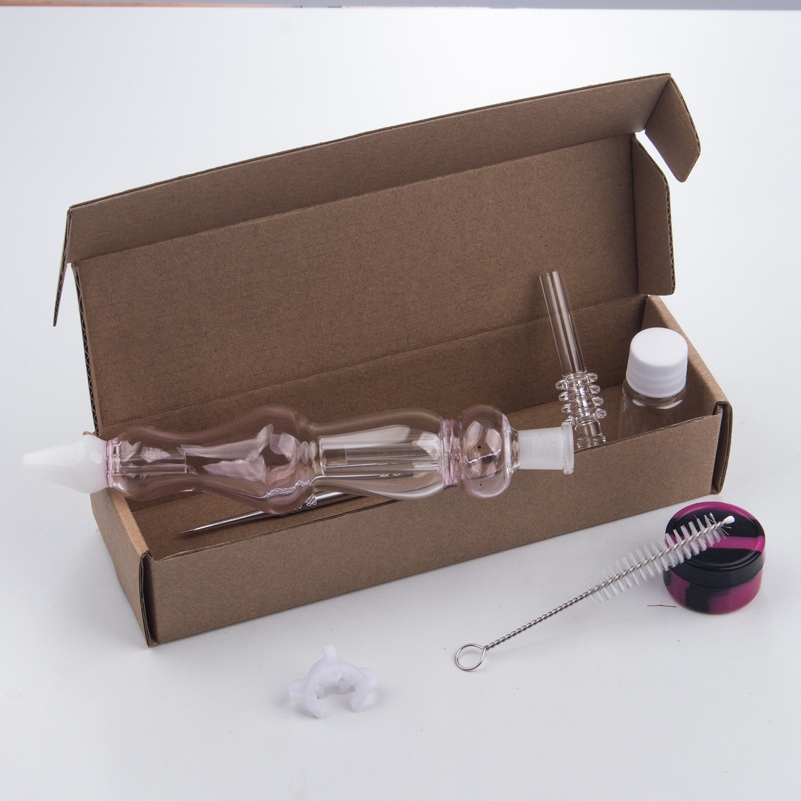 Spill-proof Glass Smoking Pipes 10mm quartz Kit Glass Water Pipe Calabash Style