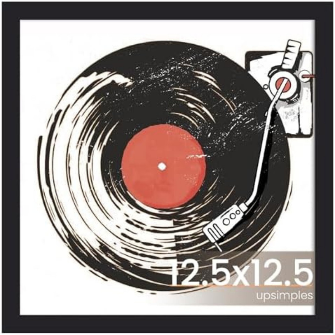 Vinyl Frame Record Frames for the Wall Display Album Covers, Wood 12.5x12.5