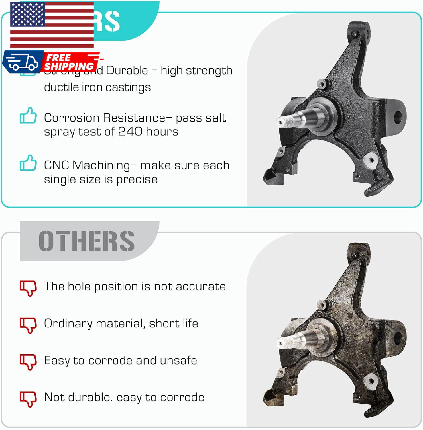 2" Drop Spindles Lowering Kit Fit for GMC C1500 C2500 1988-1998, C1500 2500 Subu