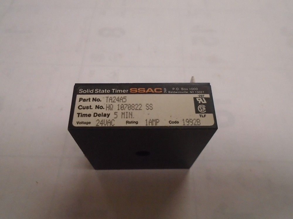 SSAC Solid State Timer TA24A5 5 Min. Delay - USED