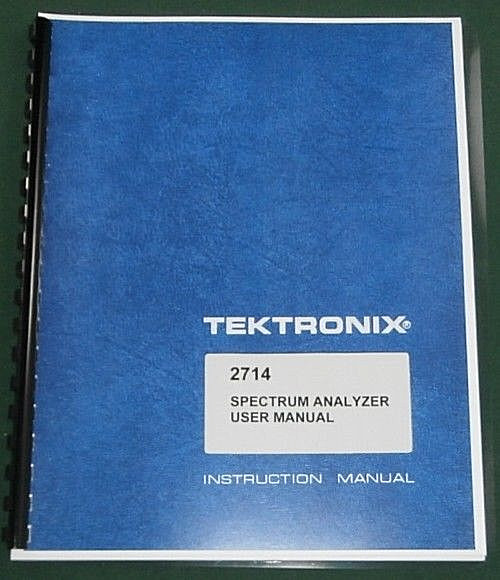 Tektronix 2714 Users Manual: Comb Bound & Protective Plastic Covers