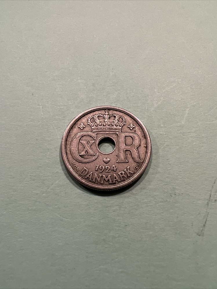 1924 Danmark  25 Ore circulated, Coin ￼.