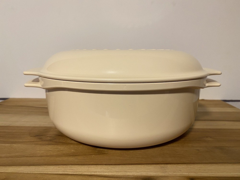 Tupperware Beige Microwave/Steamer/Cooker Stack 2210/2193/2346 ~ VGUC