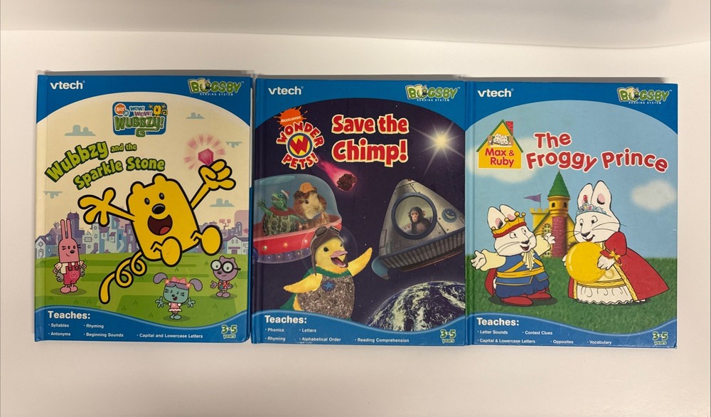 VTech Bugsby Bugsy Worm Reading System 3 Books & cartridges