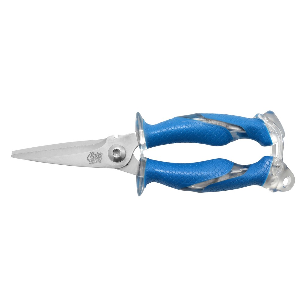 Cuda Fishing Snips, 8", Serrated Titanium Bonded with Integrated Wire Cutter