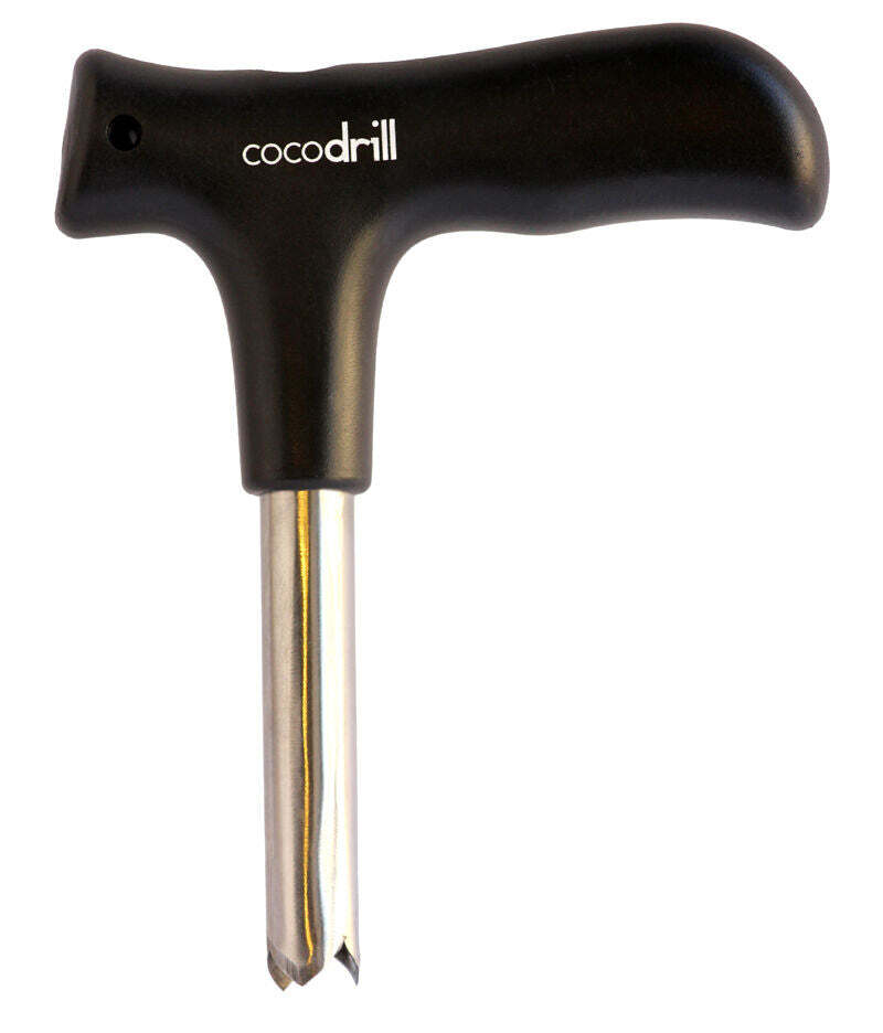 USA CocoDrill Coconut Opener Tool + Stainless Steel Straw Opening Coco Drill