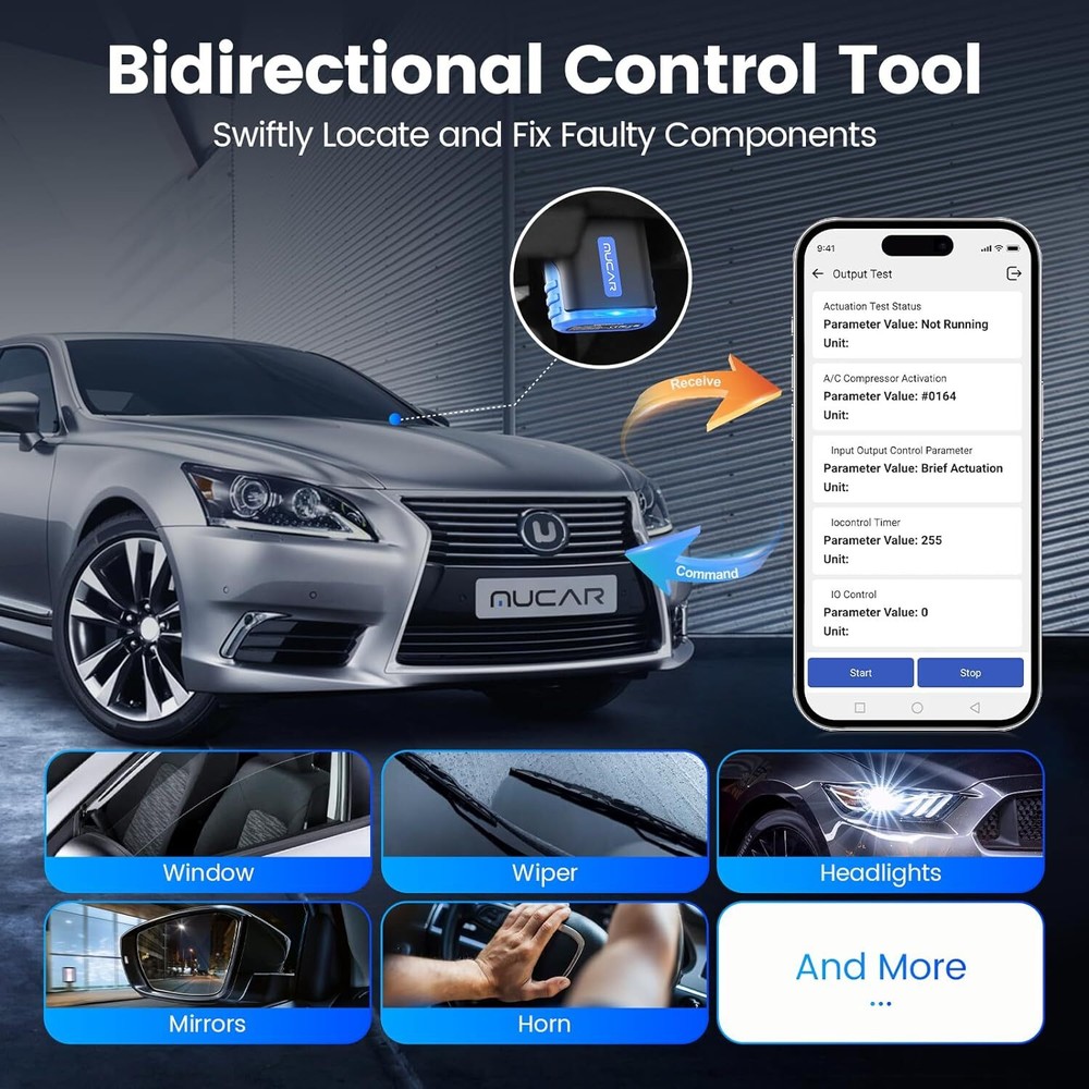 MUCAR DriverScan Bluetooth OBD2 Car Diagnostic Scanner Full System Active Test