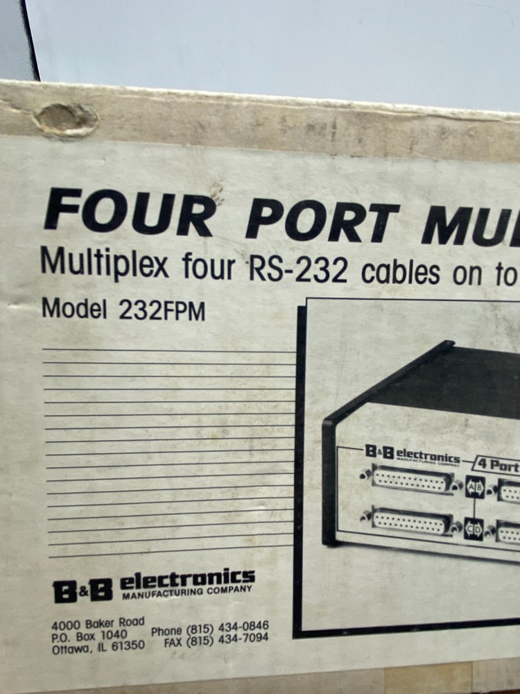FOUR PORT MULTIPLEXER RS-232 MODEL 232FPM