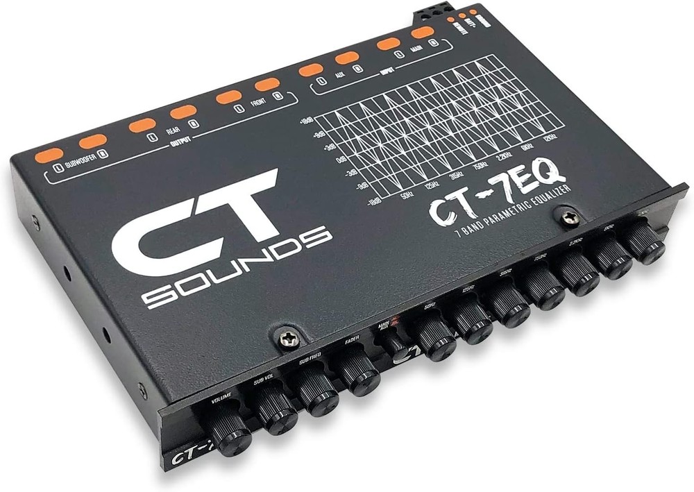 Car Audio Equalizer 7 Band Parametric Design with Installation Brackets Included