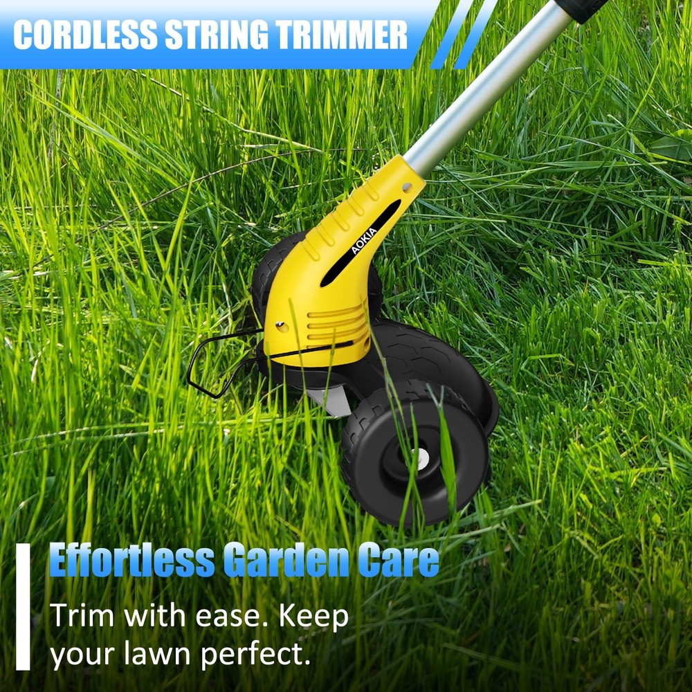 Electric Weed Wacker Cordless： String Trimmer with Roller 2Types Blades - 2.0...