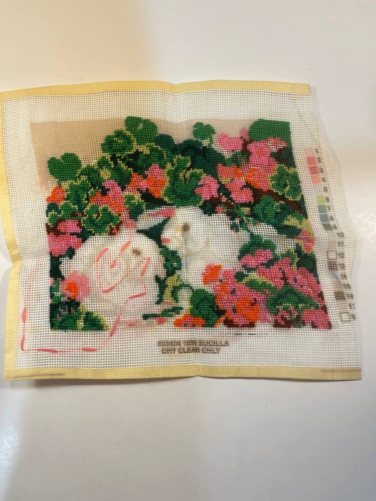 Bucilla Needlepoint Kit #33434 "Bunnies" - Started