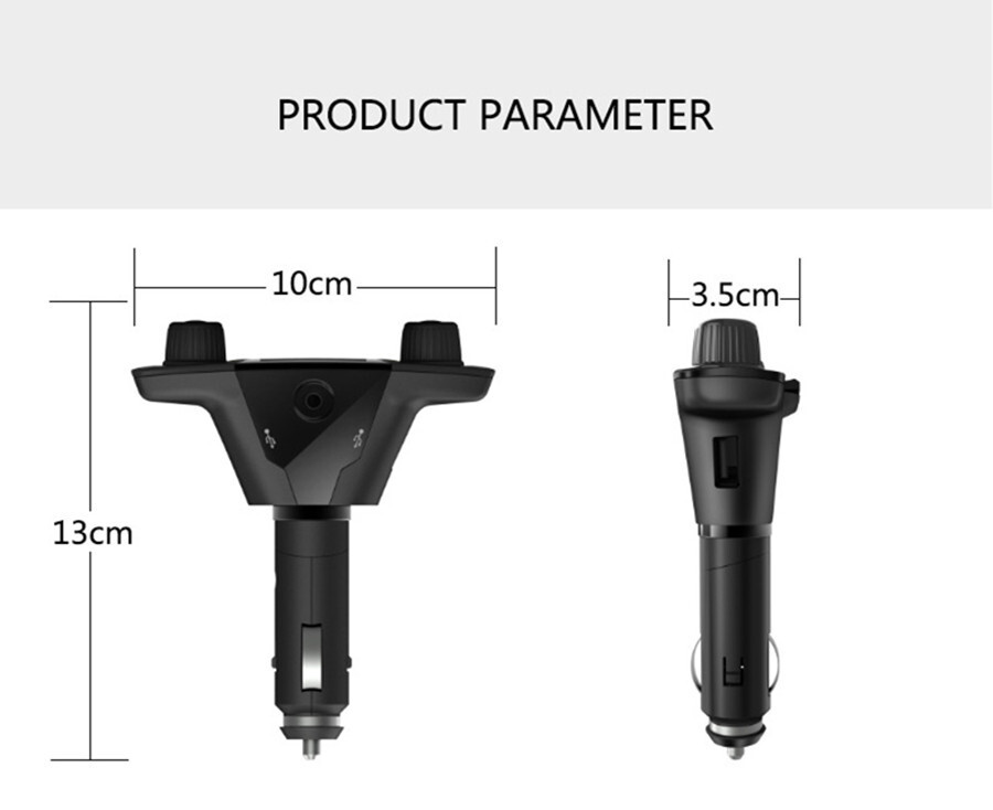 Dual USB Car Audio MP3 Player FM Transmitter Aux Charge Modulator Bluetooth 4.0