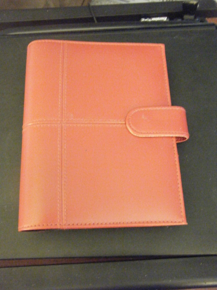 DayTracker Red Faux Leather Organizer Agenda Planner