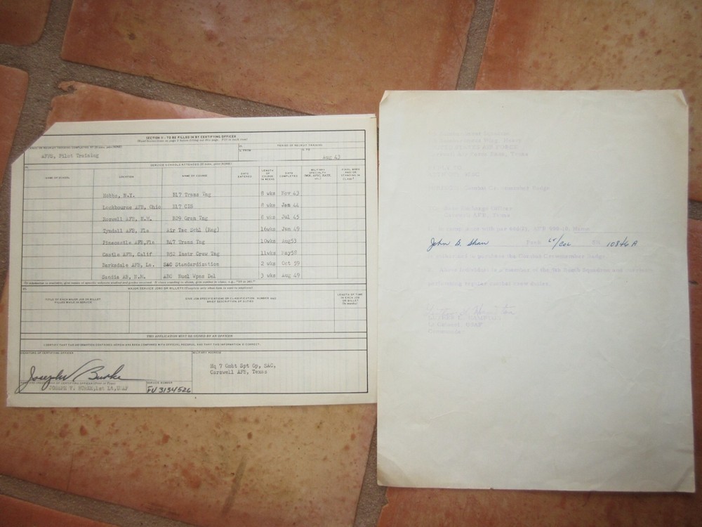 WWII B-17 B-29 B-47 B-52 Vietnam Operation Arc Light Pilot Grouping with Photos