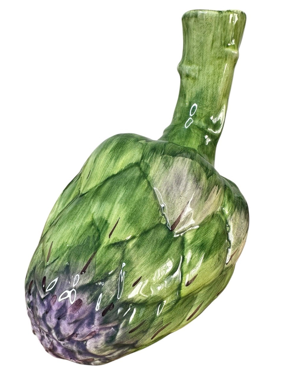 Artichoke Vase Bottle Ceramic Vegetable Decor Italian Majolica
