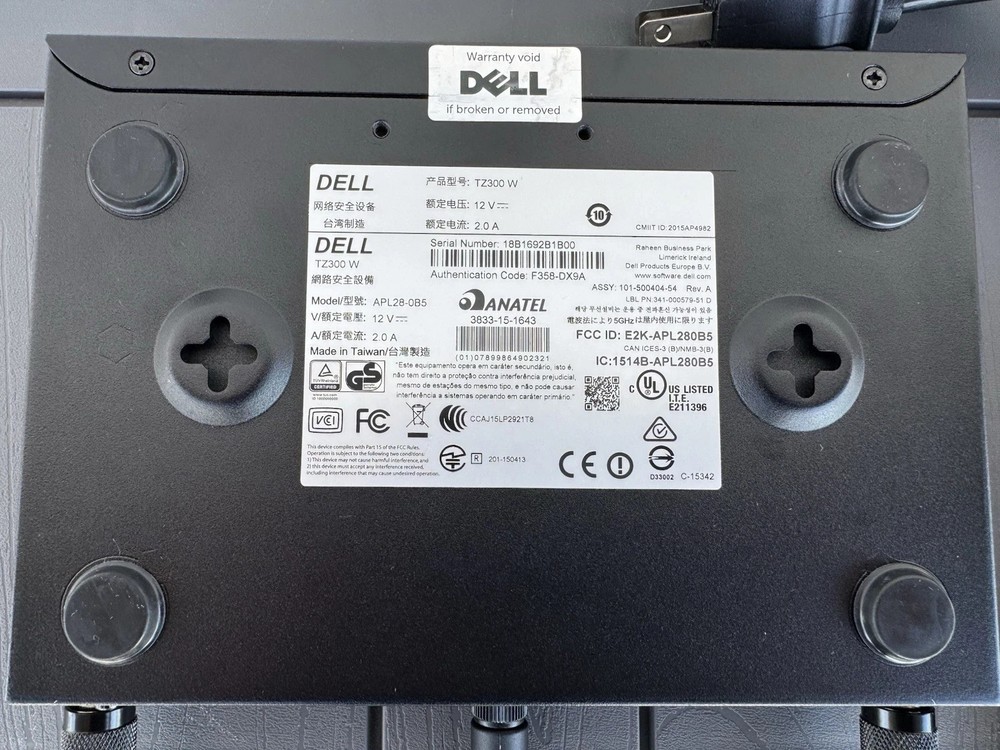Dell SonicWALL TZ300W Wireless Firewall Appliance – Complete Set