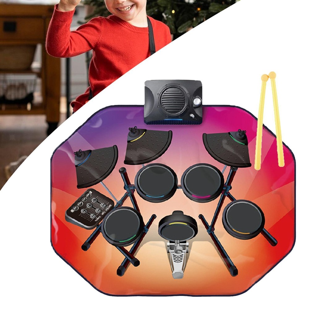 Electronic Drum Set Portable Electronic Drum Kit Foldable Drum Sticks