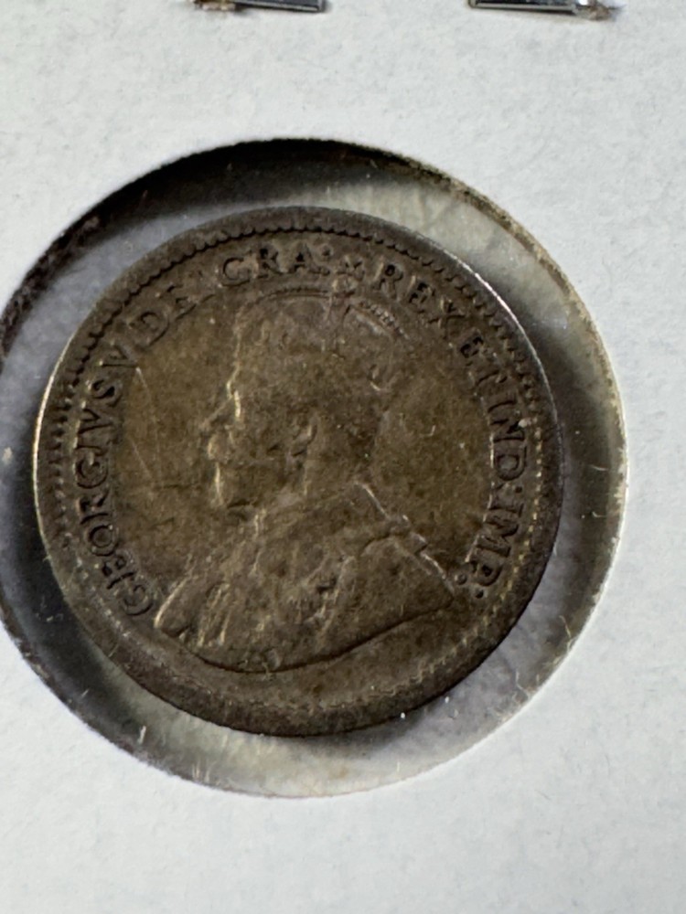 1912 Canada 5 Cents Silver Coin Cleaned