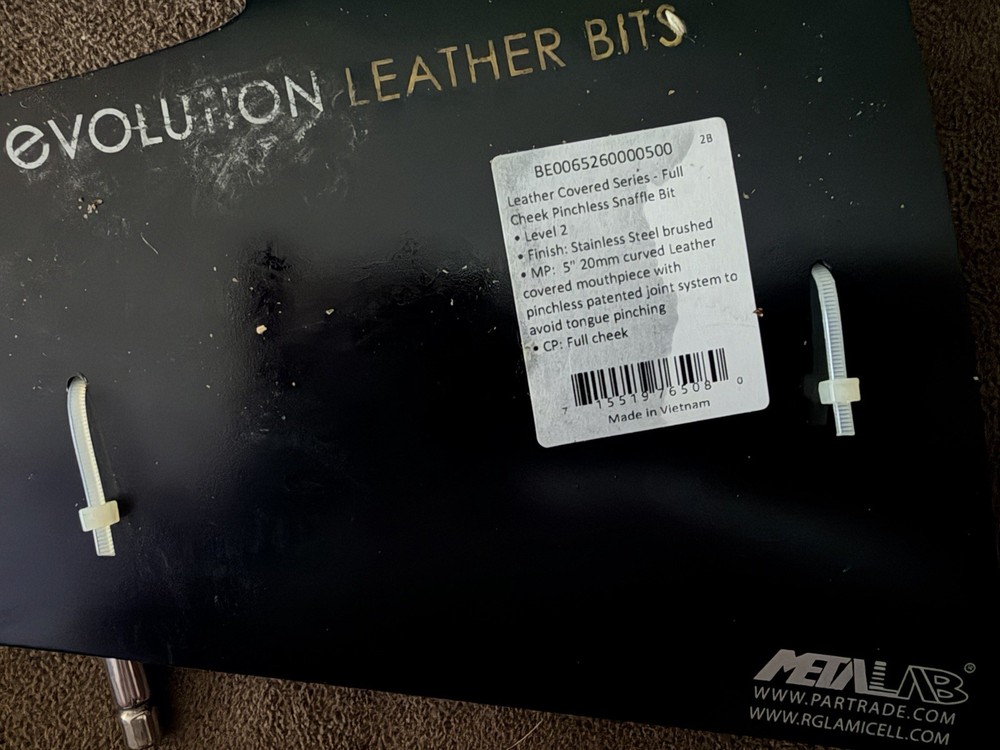 Metalab Evolution Leather Full Cheek Pinchless Snaffle Bit 5 inch