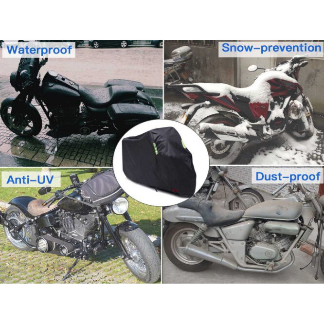 Motorcycle Cover Waterproof Heavy Duty for Winter Outside Storage Snow Rain XL