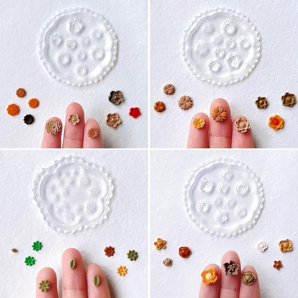 12-Pc Flower Polymer Clay Molds Set