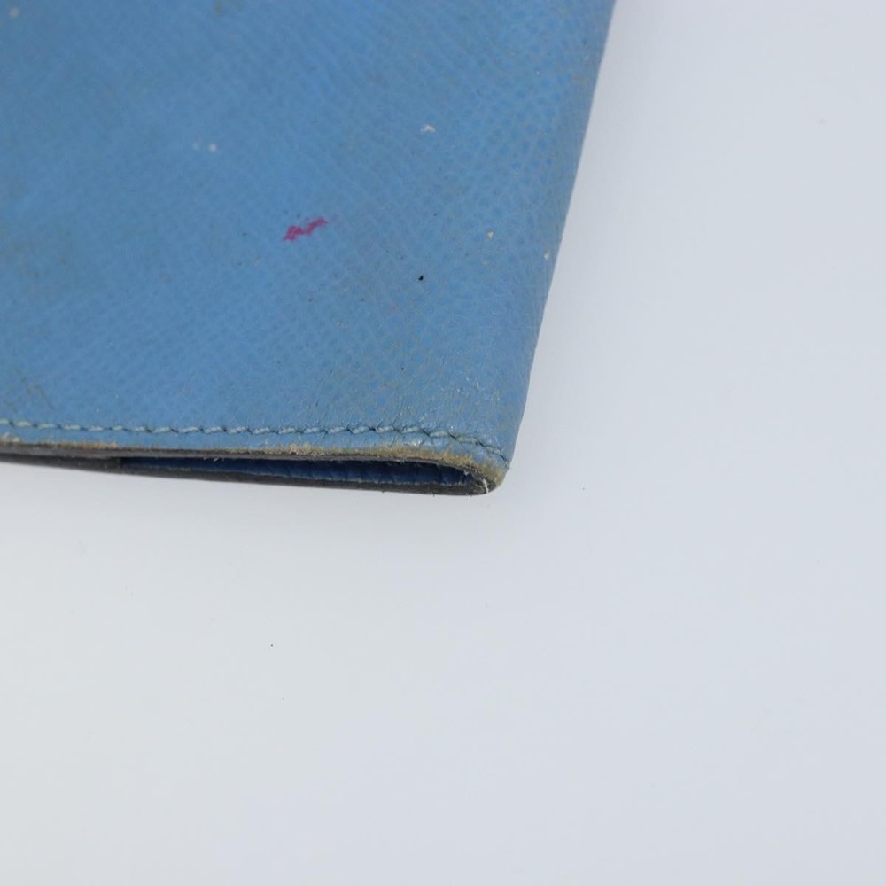 HERMES Day Planner Cover Leather Light Blue Auth bs33531