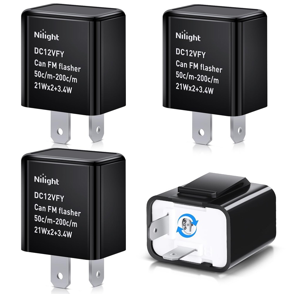 4PCS Flasher Relay Adjustable 2Pin Electronic Blinker Relay 12V Fixes Motorcycle