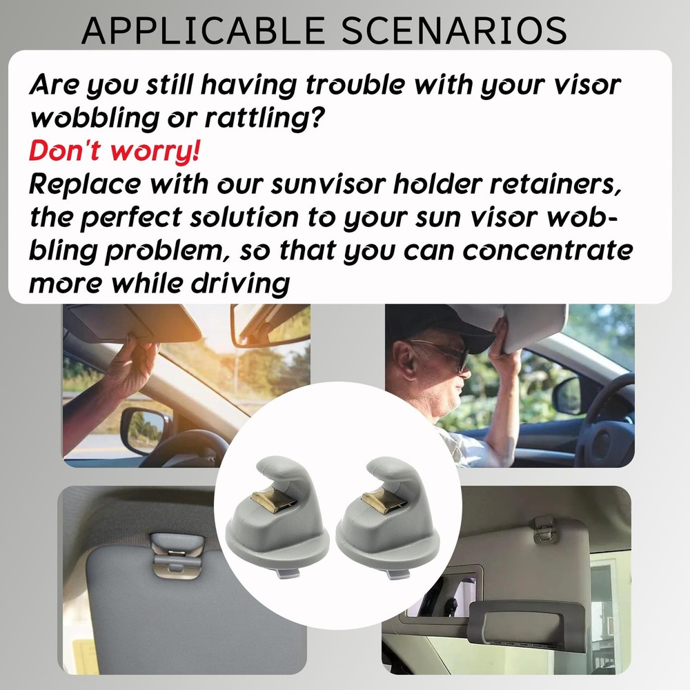 2PCS Interior Sun Visor Hook Clip Brackets/Sun Visor Clips Compatible with 20...