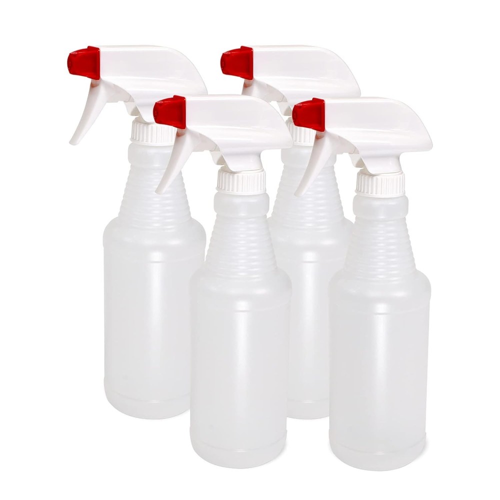 Plastic Spray Bottles 16 oz Leak Proof Refillable Multi-Purpose 4 Pack