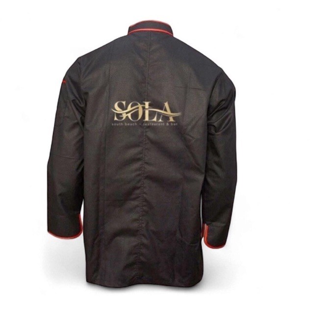 Custom Embroidered Chef Coat: Print Black Culinary Jacket (S-