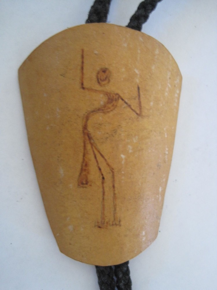 Bolo Tie Stick Man Balsa Wood 3"x2"
