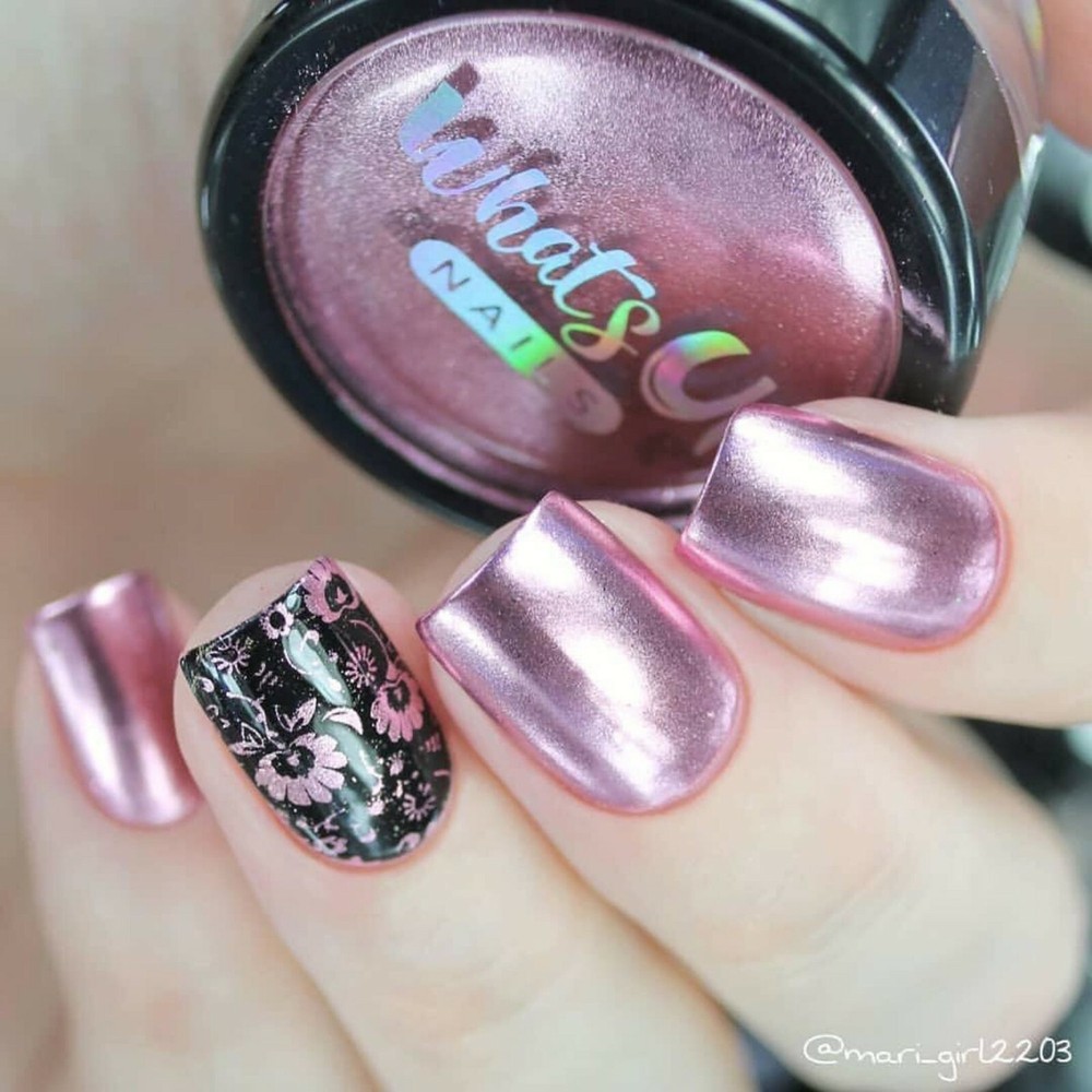 Rose Chrome Powder For Mirror Nails