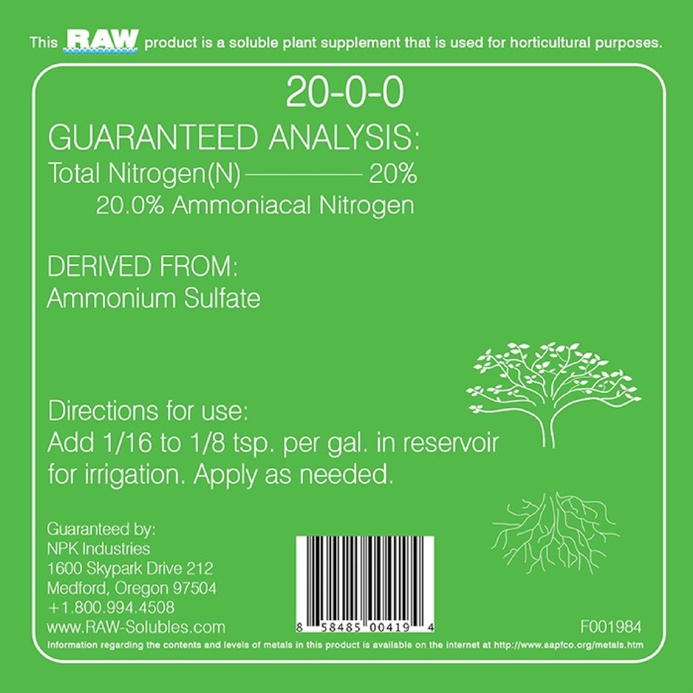 RAW Nitrogen Growth Water-Soluble Fertilizer, 2oz