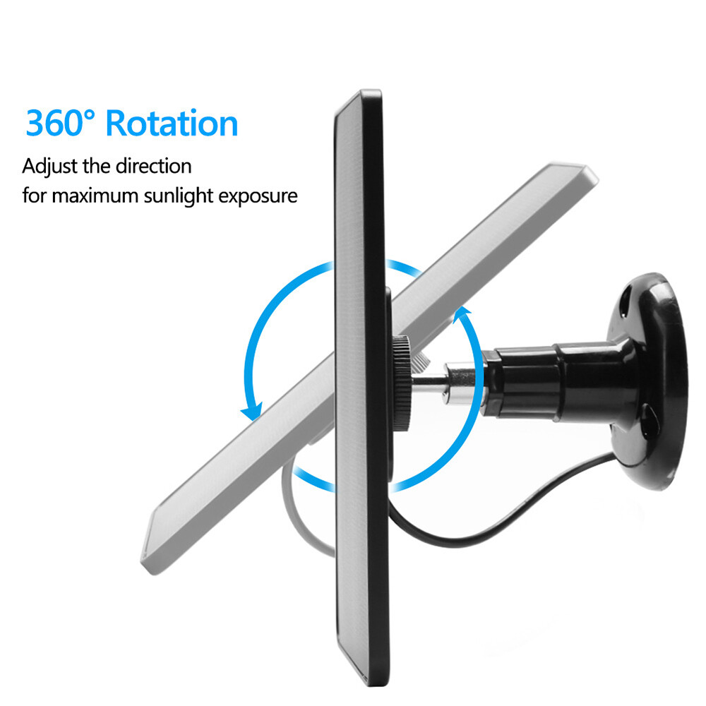 Solar Panel for Ring Stick Up Spotlight Cam Battery 10ft Cable Outdoor Universal