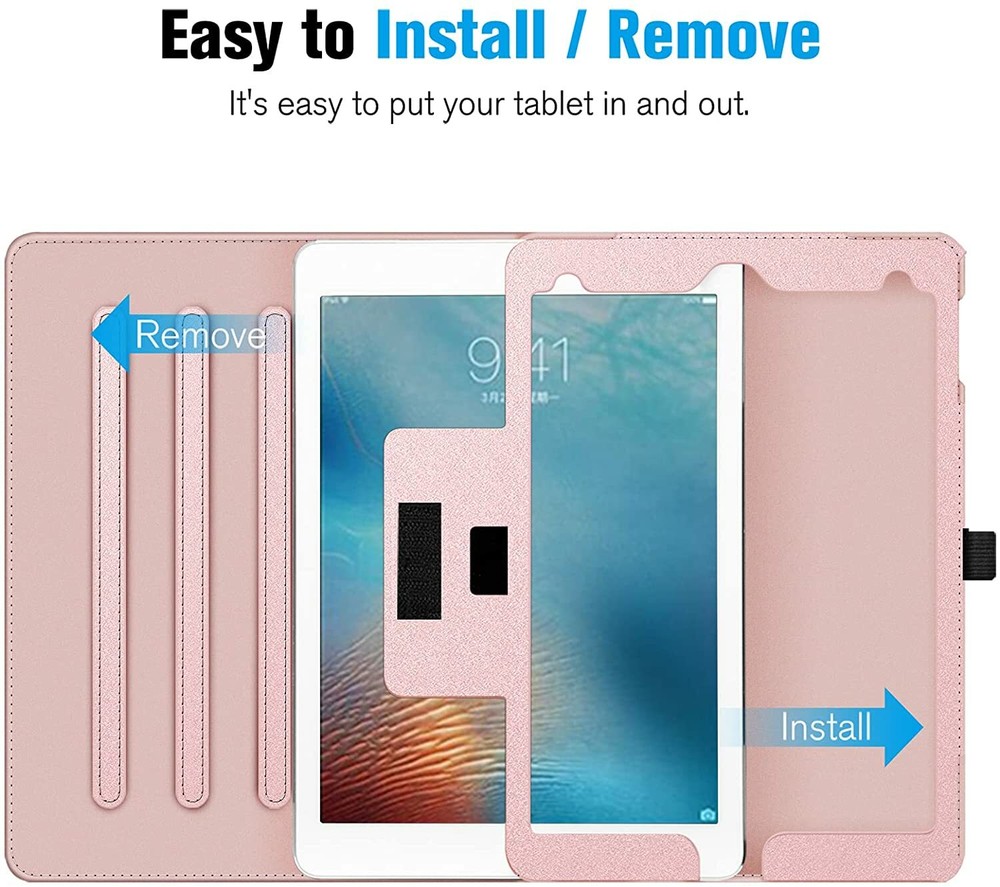 Case for iPad Pro 9.7 Inch 2016 Multi-Angle Viewing Folio Smart Stand Back Cover