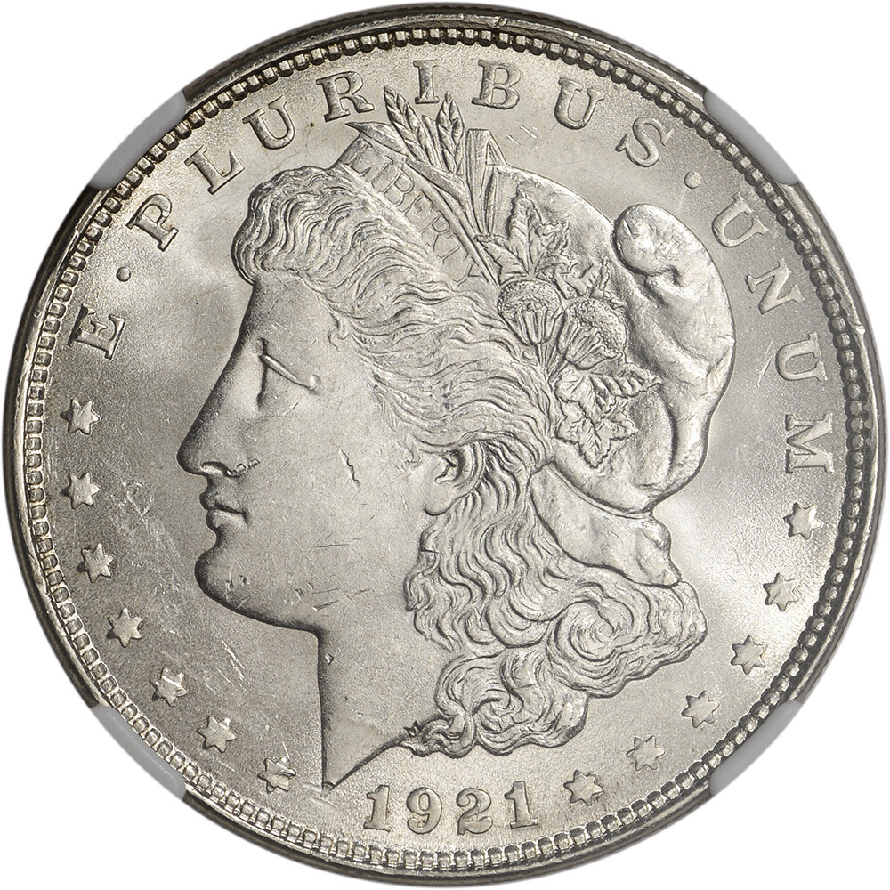 1921 US Morgan Silver Dollar $1 - NGC Brilliant Uncirculated