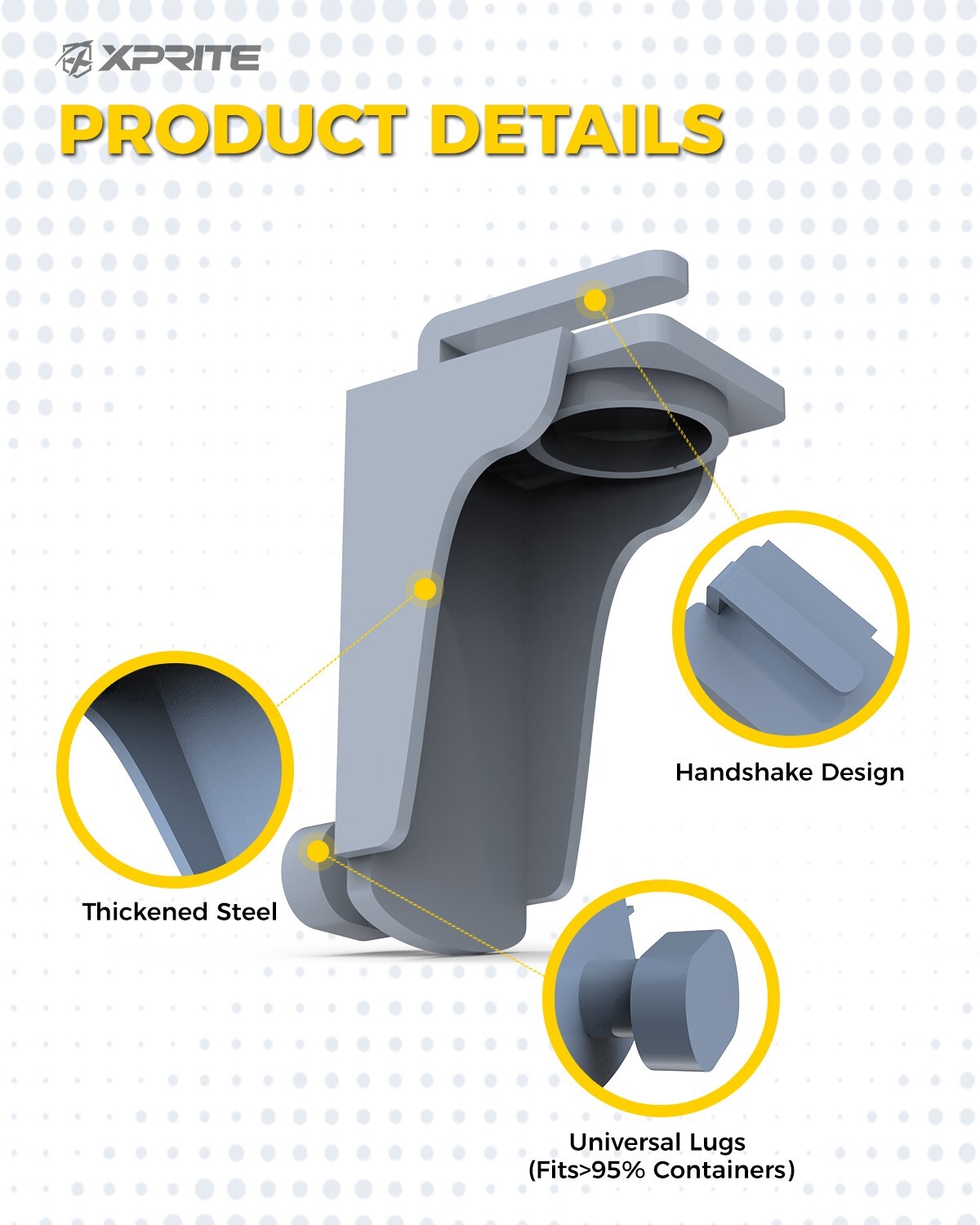 Steel Shipping Container Jack Lug with L-Shaped Handle, Jack Leveling Attachment