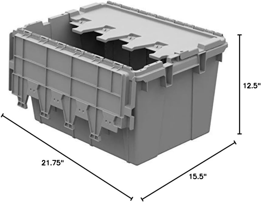 AC2115120201000 Industrial Plastic Stackable Storage KeepBox Tote Container W/