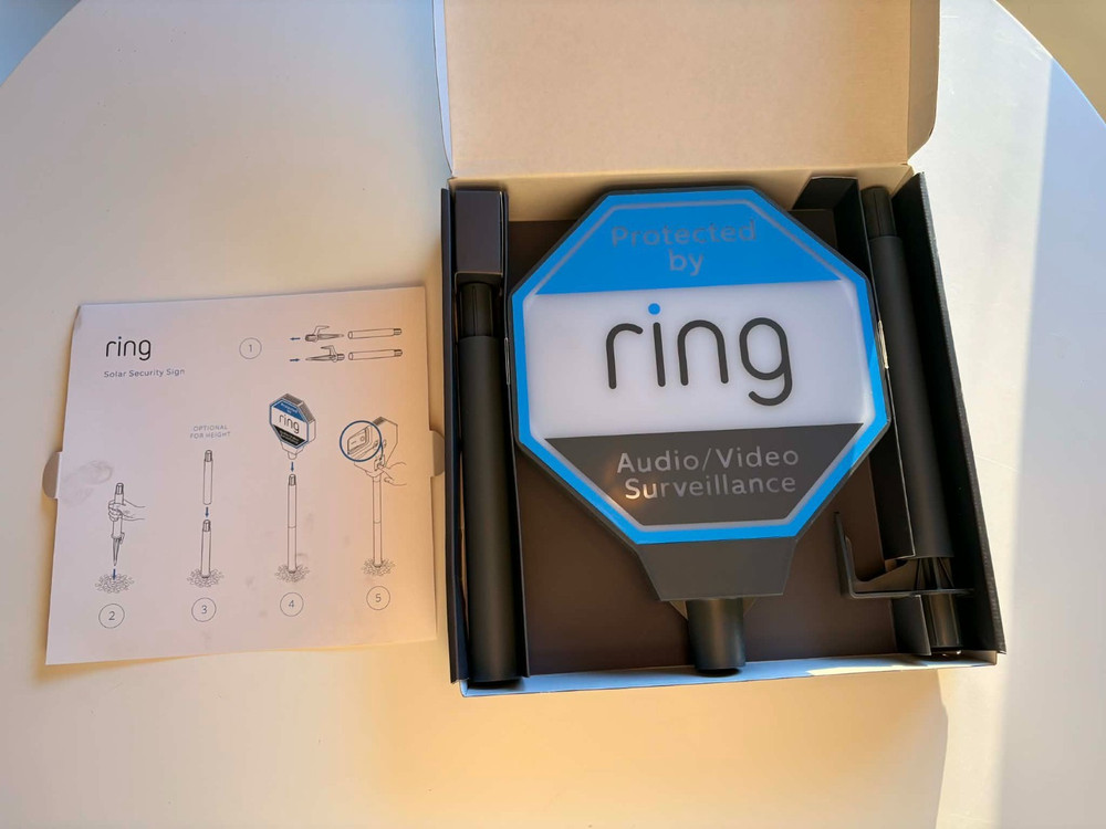 Ring Solar Security Sign Solar Powered Security Illuminated Sign