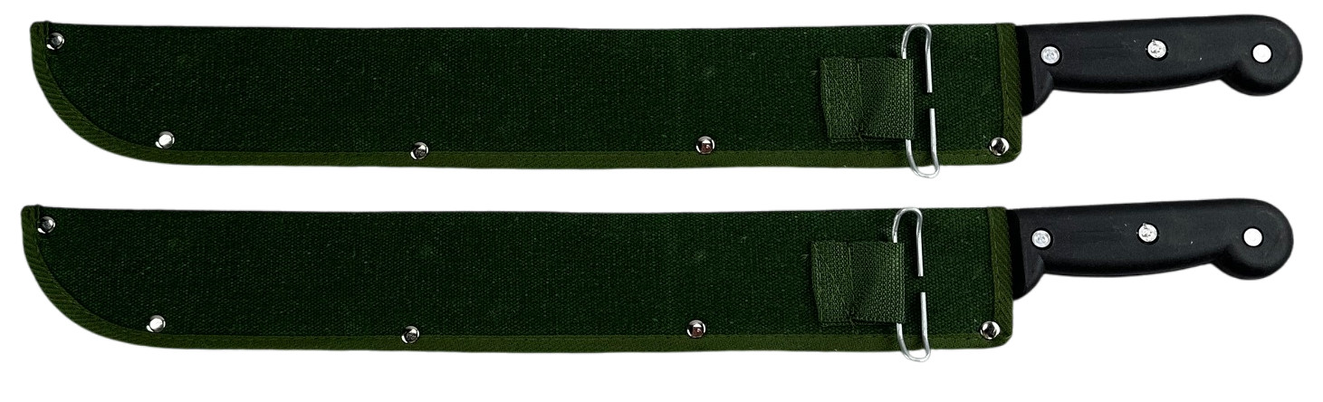2 Pc Machete 24" & Protective Sheath Plain Edge Brush Gardening Survival Hunting