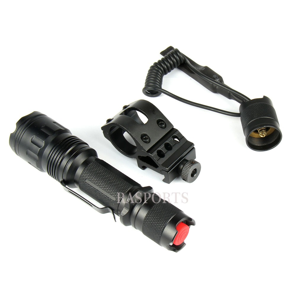 Flashlight 300 Lumens Strobe Flash Light w/ 45 Degree Offset Mount