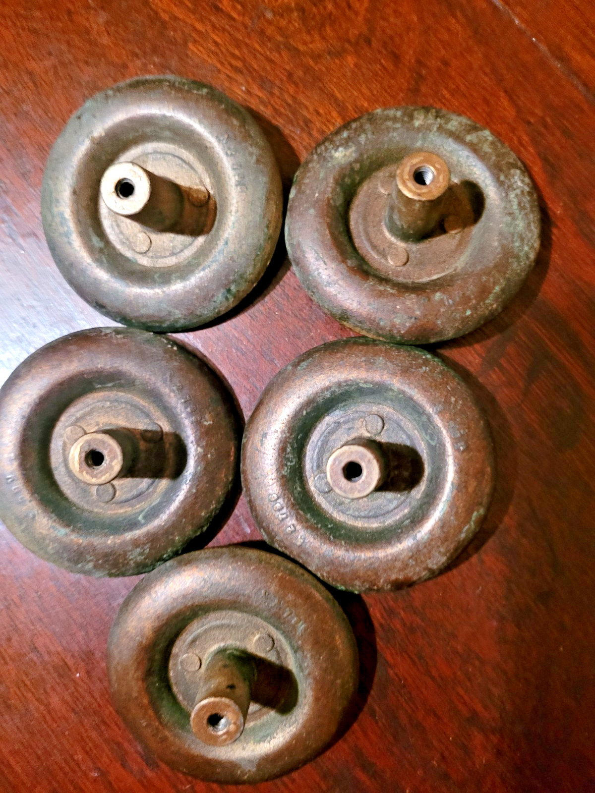 5 Vintage Drawer pulls Solid Brass Knobs KBC
