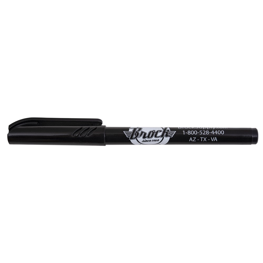 Single Black Brockmark Sharp Solid Permanent Ink Marker Pen Medium Point on
