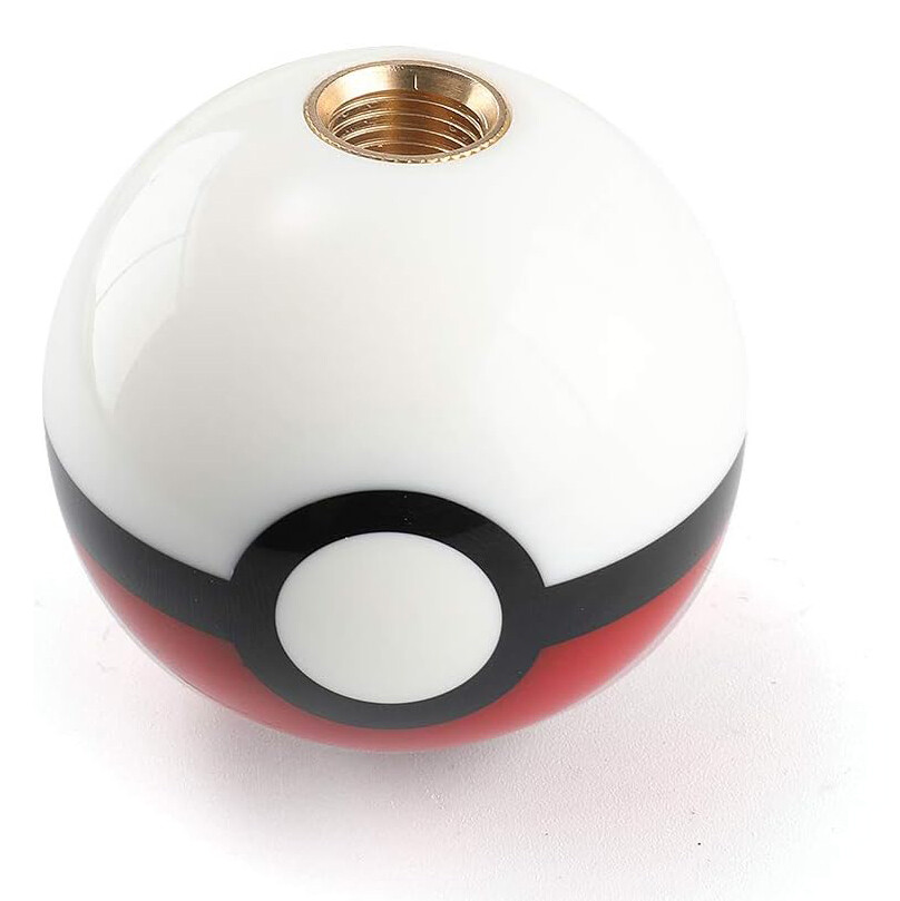 Universal Pokemon Shift Knob Round Poke Ball Gear Shifter Head with 3 Adapters